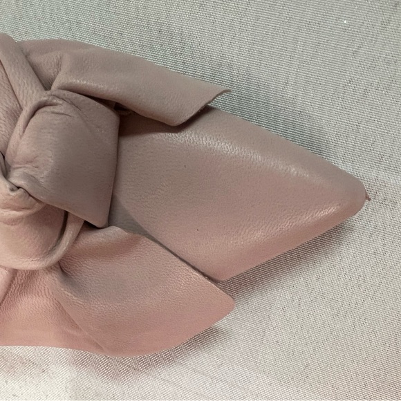 Rebecca Minkoff pale pink Alexis leather bow flat mules size 8 FLAW NWOB - Picture 14 of 14